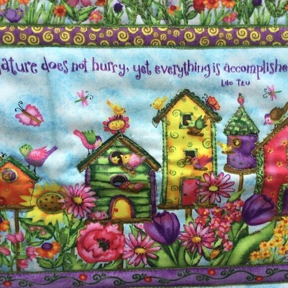 NWT. Hand Crafted Runner/Wall Hanging Garden Scene - Picture 3 of 8